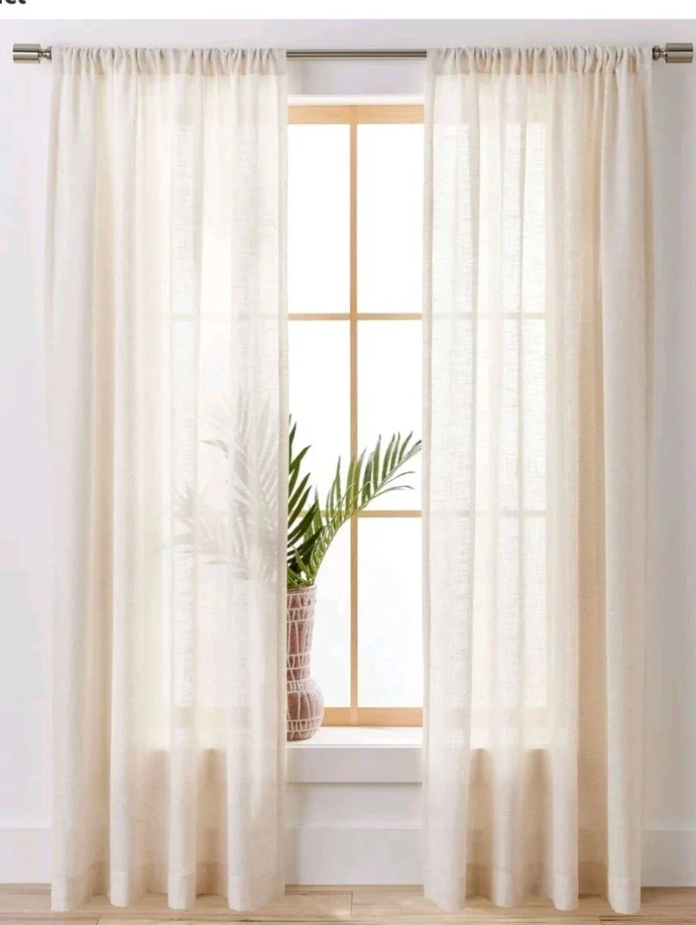 Better Homes & Gardens Light Filtering Linen Blend Rod Pocket Curtain, Single Pa